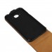 Samsung Galaxy J2 J200 - Genuine Leather Up Down Flip Protective Phone Cover Case - Black